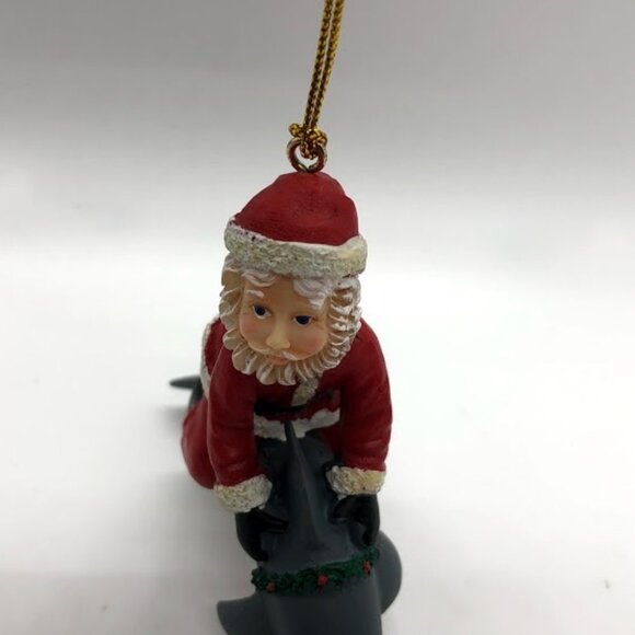 Santa Claus Riding Dolphin Ornament - Picture 3 of 7